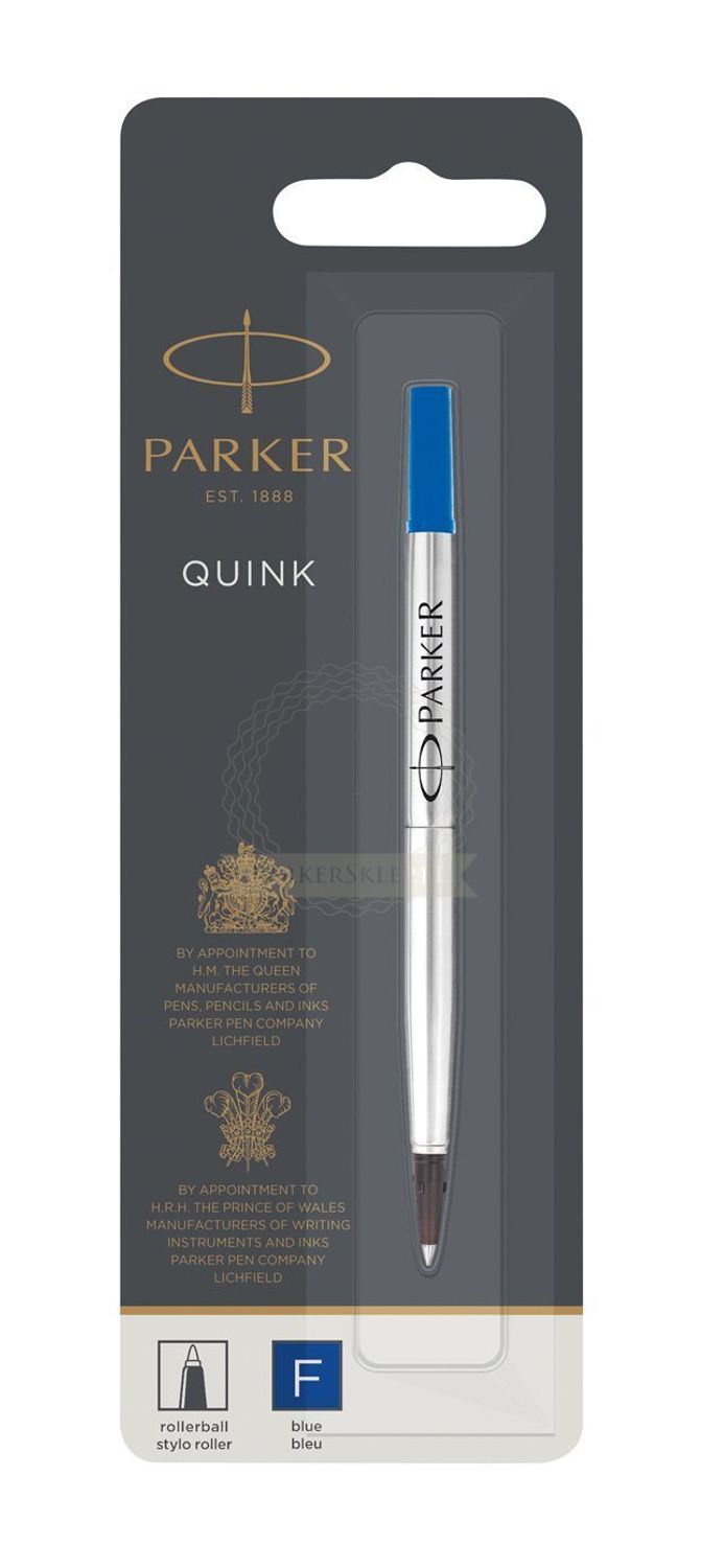 Wkład Do Pióra Kulkowego Parker niebieski 1950321. Niebieski wkład do pióra kulkowego Parker w rozmiarze F (Fine). Jest to wkład, który pisze w bardzo cienki sposób, co szczególnie lubią osob.jpg
